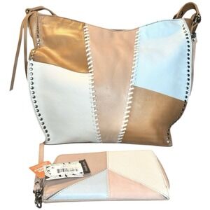 The Sak Silverlake Patchwork Leather Hobo Bag + Wallet Set Boho